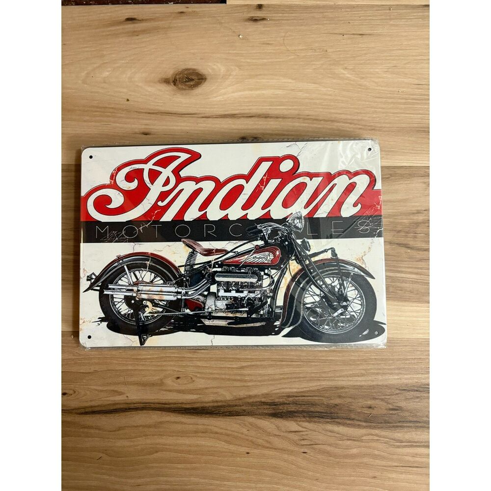 Vintage Style Indian Motorcycles Classic Bike Metal Sign – Great Biker Decor!